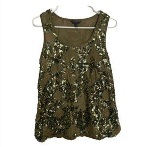 Sequined Green Sleeveless Top